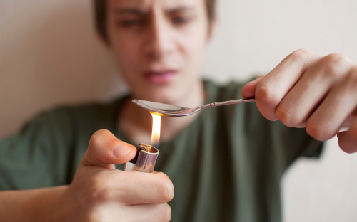 young man using meth