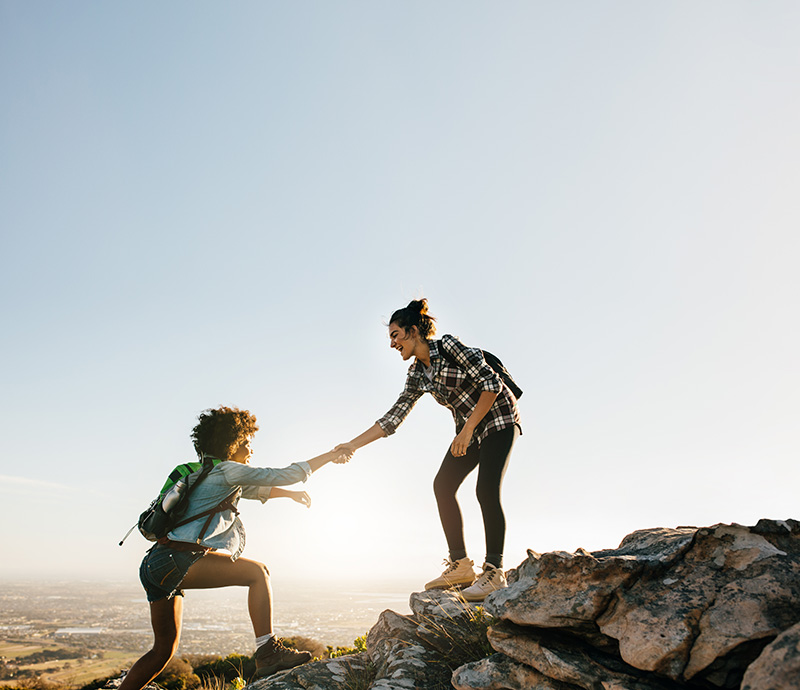 People participate in adventure therapy for treatment of substance use disorders.