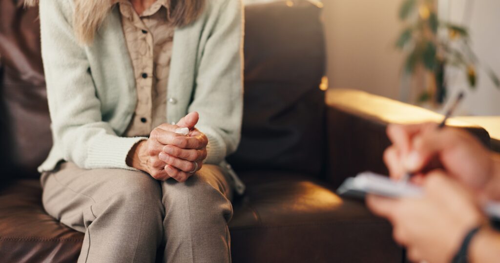Woman talking to therapist at springfield ma drug rehab.