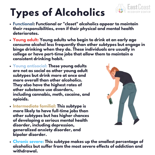 Closet alcoholics can fall under one of the five subtypes of people with alcohol use disorder.